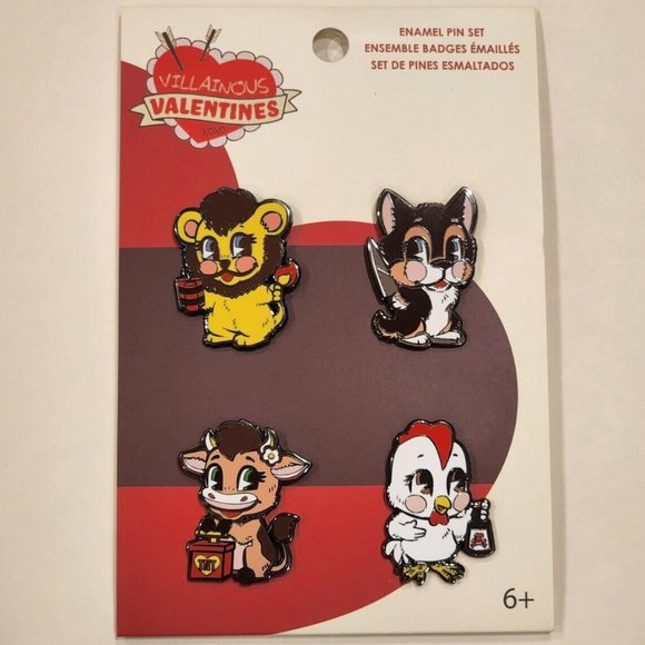 Funko Villainous Valentines Enamel Pin Set 4 Piece NEW - Picture 11 of 12